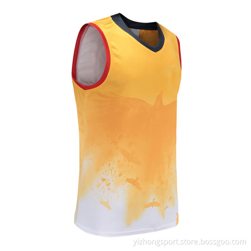 100% Polyester Tank Tops Sleeveless Rugby Jersey